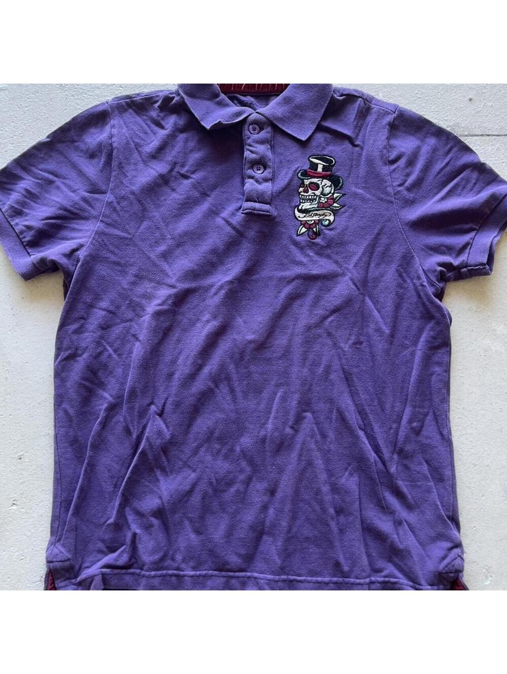 Ed Hardy Men's Purple Polo-shirt
